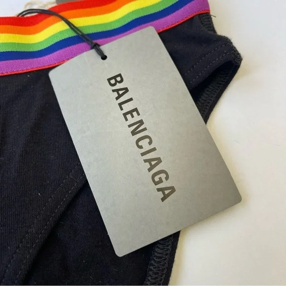 NWT Balenciaga Women’s Pride Panty Brief Underwear - Black , slip sporty briefs